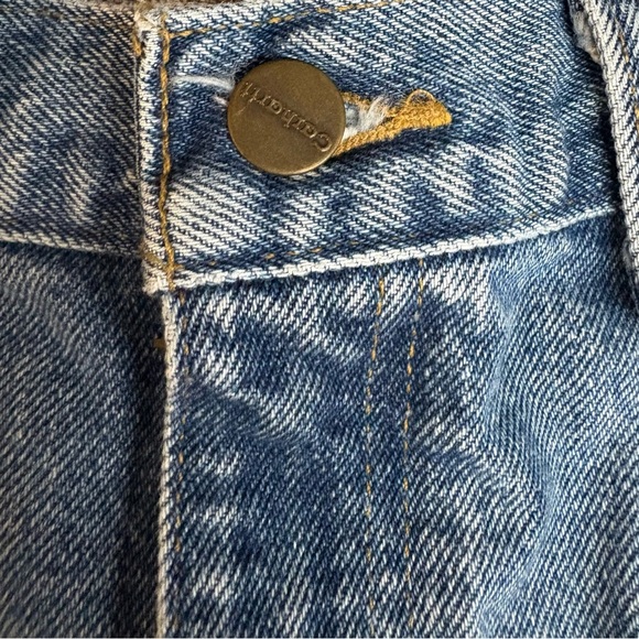 Men’s Carhartt Relaxed Fit Blue Jeans Durable Denim Style 46x30 - Picture 3 of 8